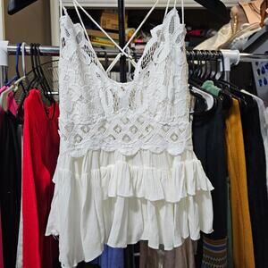 Free people intimately white lace cami/tank Size S